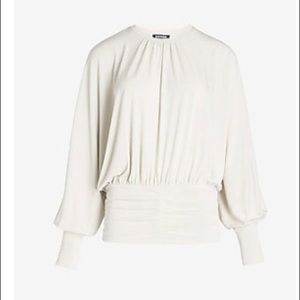 Ruched banded bottom dolman sleeve top